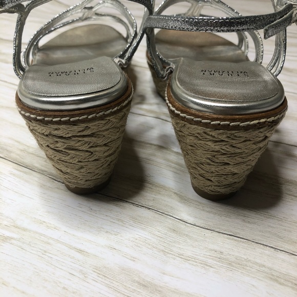 Stuart Weitzman Metallic Glitter Foursome Sandal - Picture 5 of 7